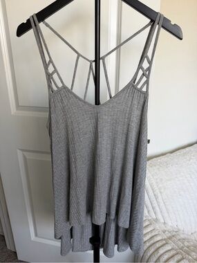 Chromat Gray Strappy V-Neck Tank Top